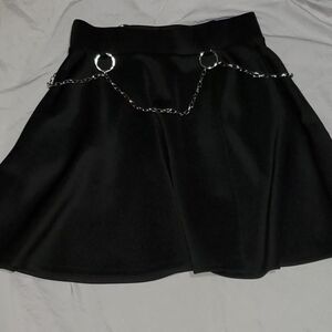 Hot Topic Black Skirt with Pockets and Chains